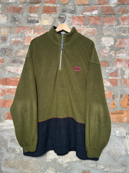 (XL) Vtg Ocean Pacific Fleece Quarter Zip Olive