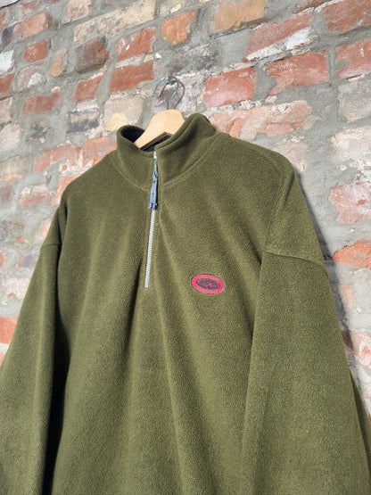 (XL) Vtg Ocean Pacific Fleece Quarter Zip Olive