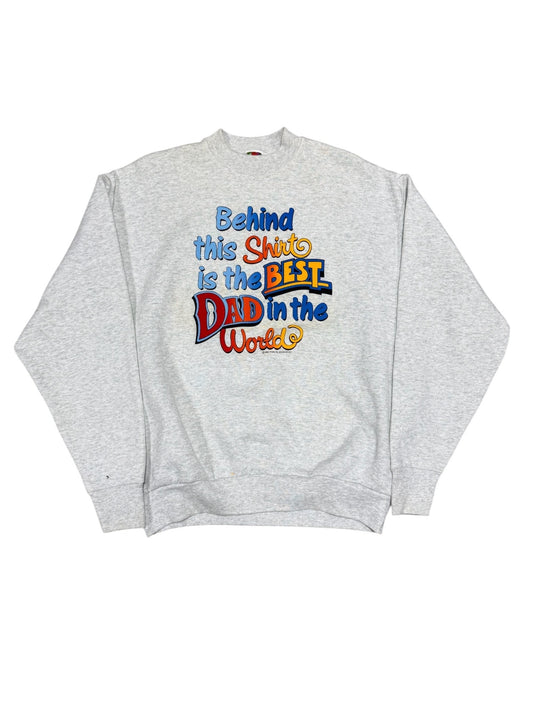 (XL) 90s Best Dad Grey Crewneck