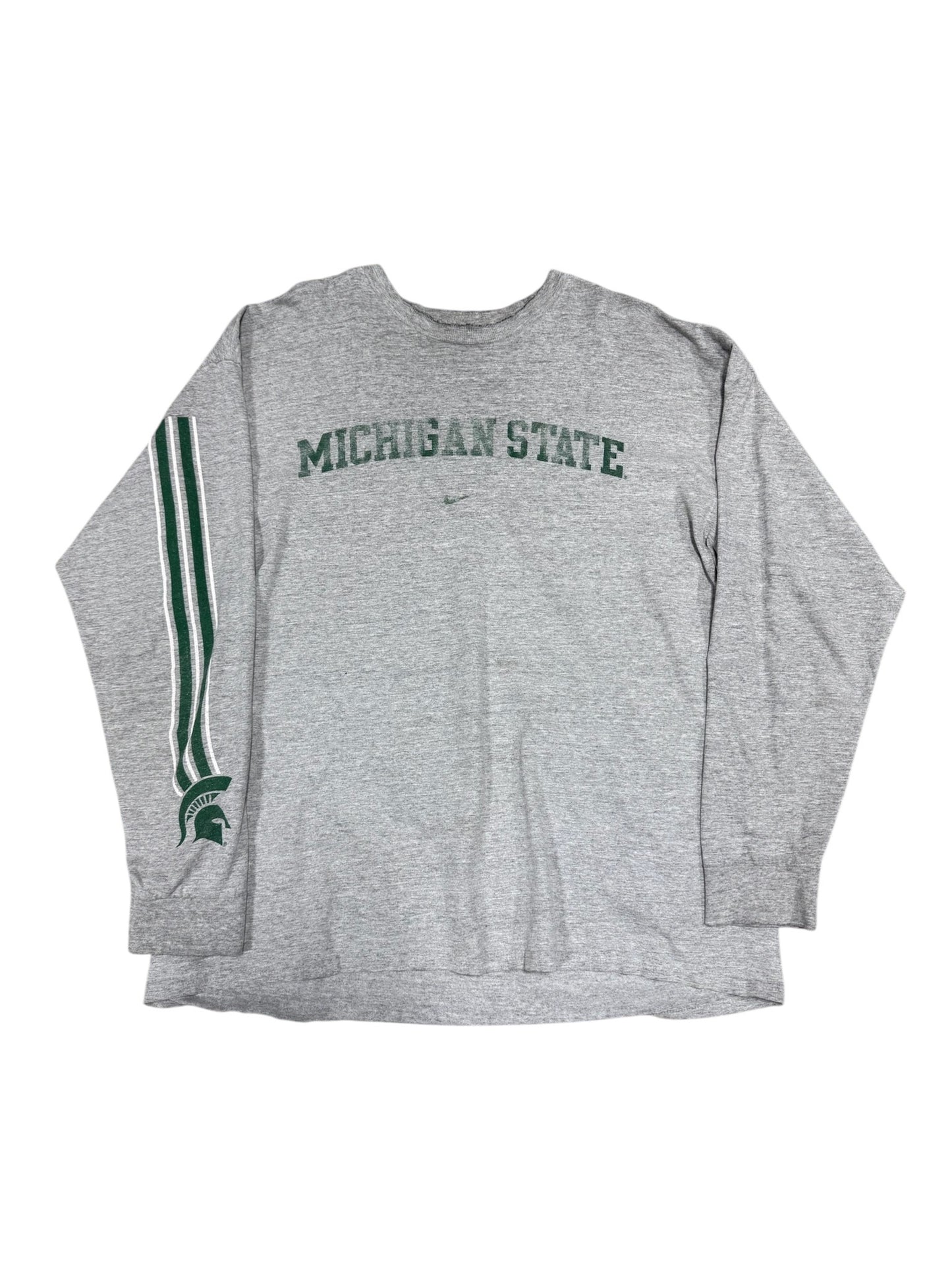 (XL) 00s Nike Michigan State Grey Long Sleeve Shirt