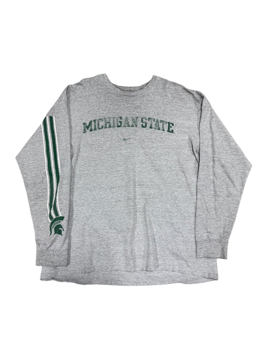 (XL) 00s Nike Michigan State Grey Long Sleeve Shirt