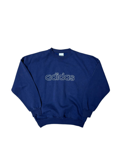 (M) Vtg Adidas Navy Crewneck
