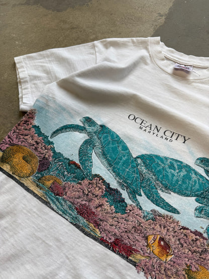 (L) Vintage 90s Ocean City Maryland Art T-Shirt
