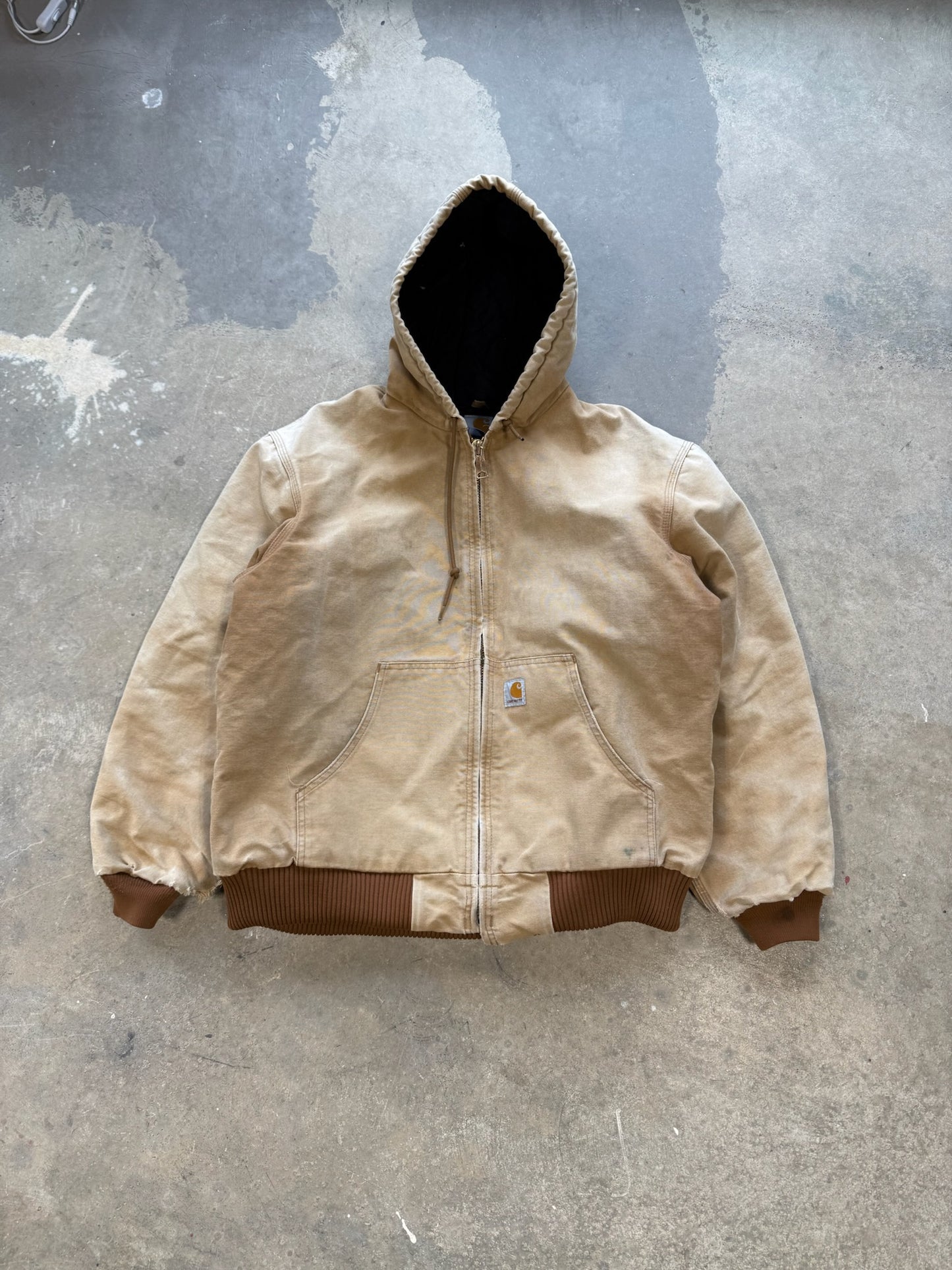 (XL) 90s Carhartt Tan Hooded Jacket
