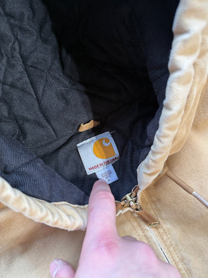 (XL) 90s Carhartt Tan Hooded Jacket
