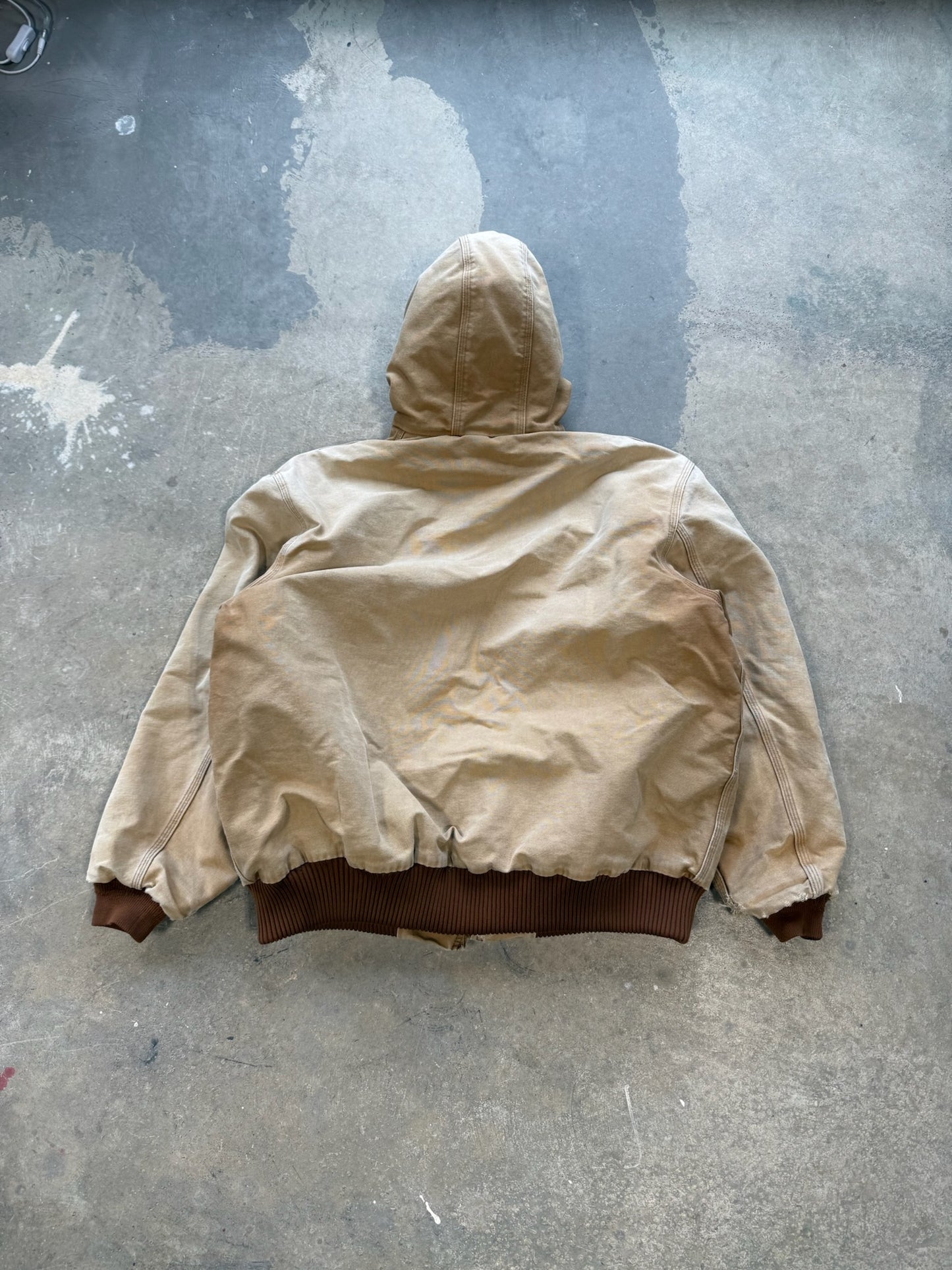 (XL) 90s Carhartt Tan Hooded Jacket