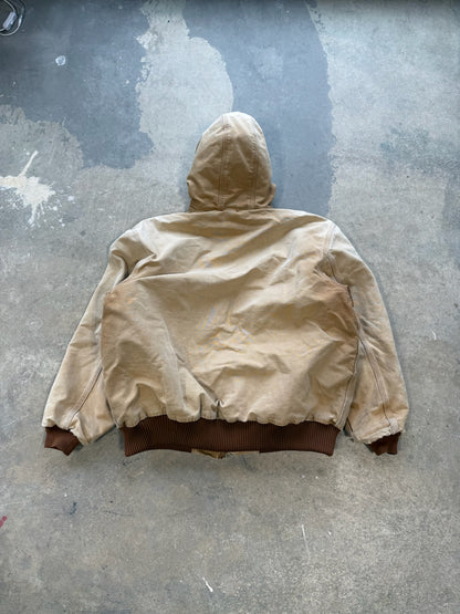(XL) 90s Carhartt Tan Hooded Jacket