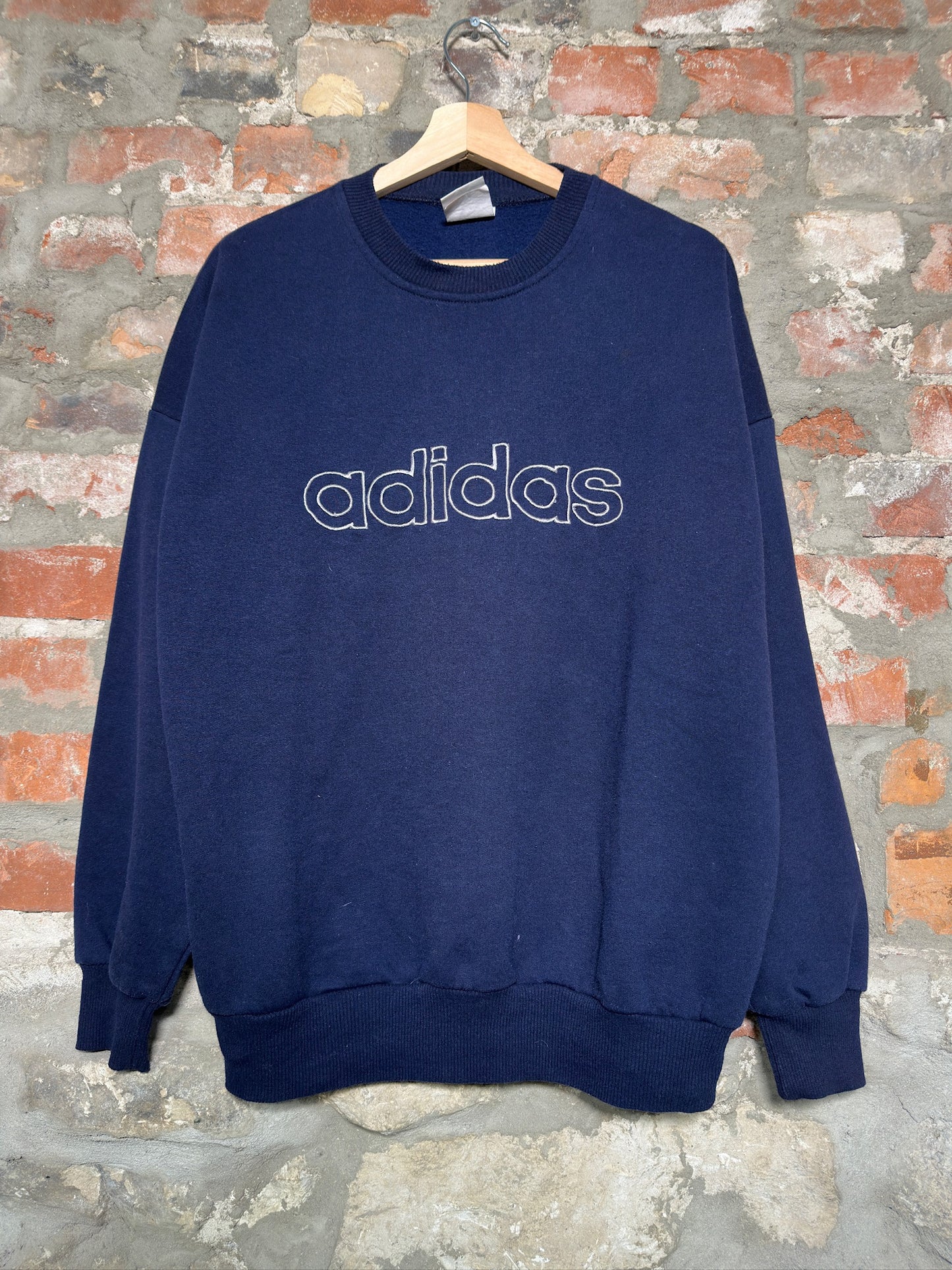 (M) Vtg Adidas Navy Crewneck