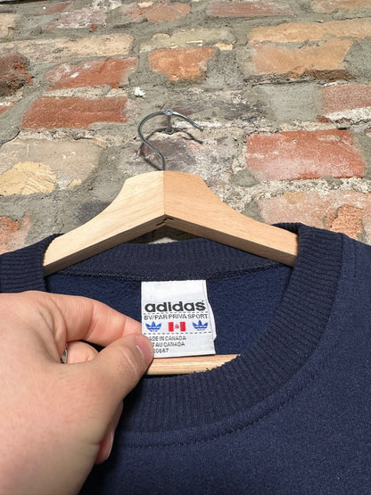 (M) Vtg Adidas Navy Crewneck