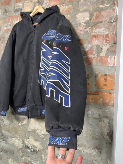 (L) 90s Nike Air Bootleg Quilted Hooded Jacket
