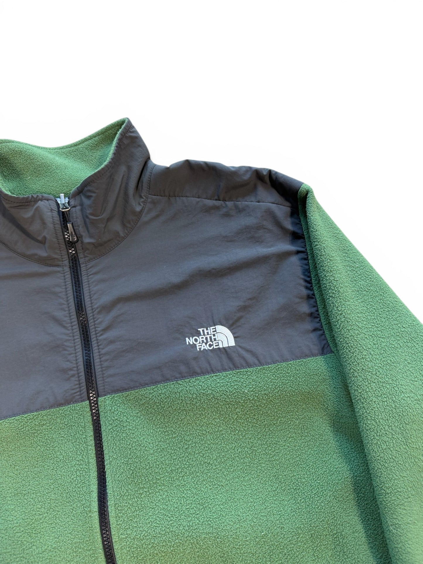 (XL) Vintage The North Face Green Zip-Up Fleece Jacket