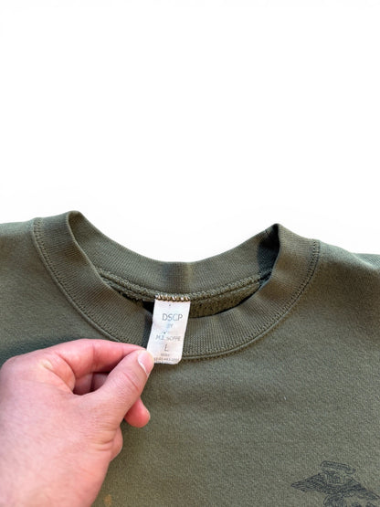 (L) Vintage USMC Green Faded Crewneck