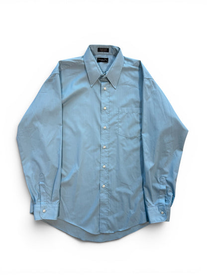 (XL) Vintage 90s Christian Dior Baby Blue Button-Up Shirt