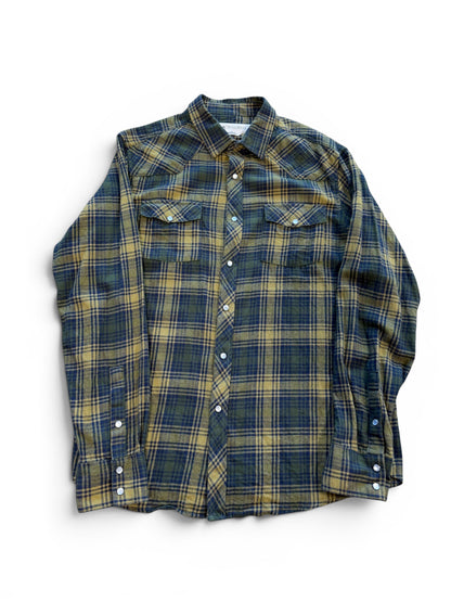(L) Vintage 90s Windriver Olive Green Flannel