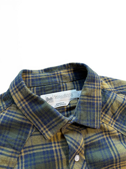 (L) Vintage 90s Windriver Olive Green Flannel
