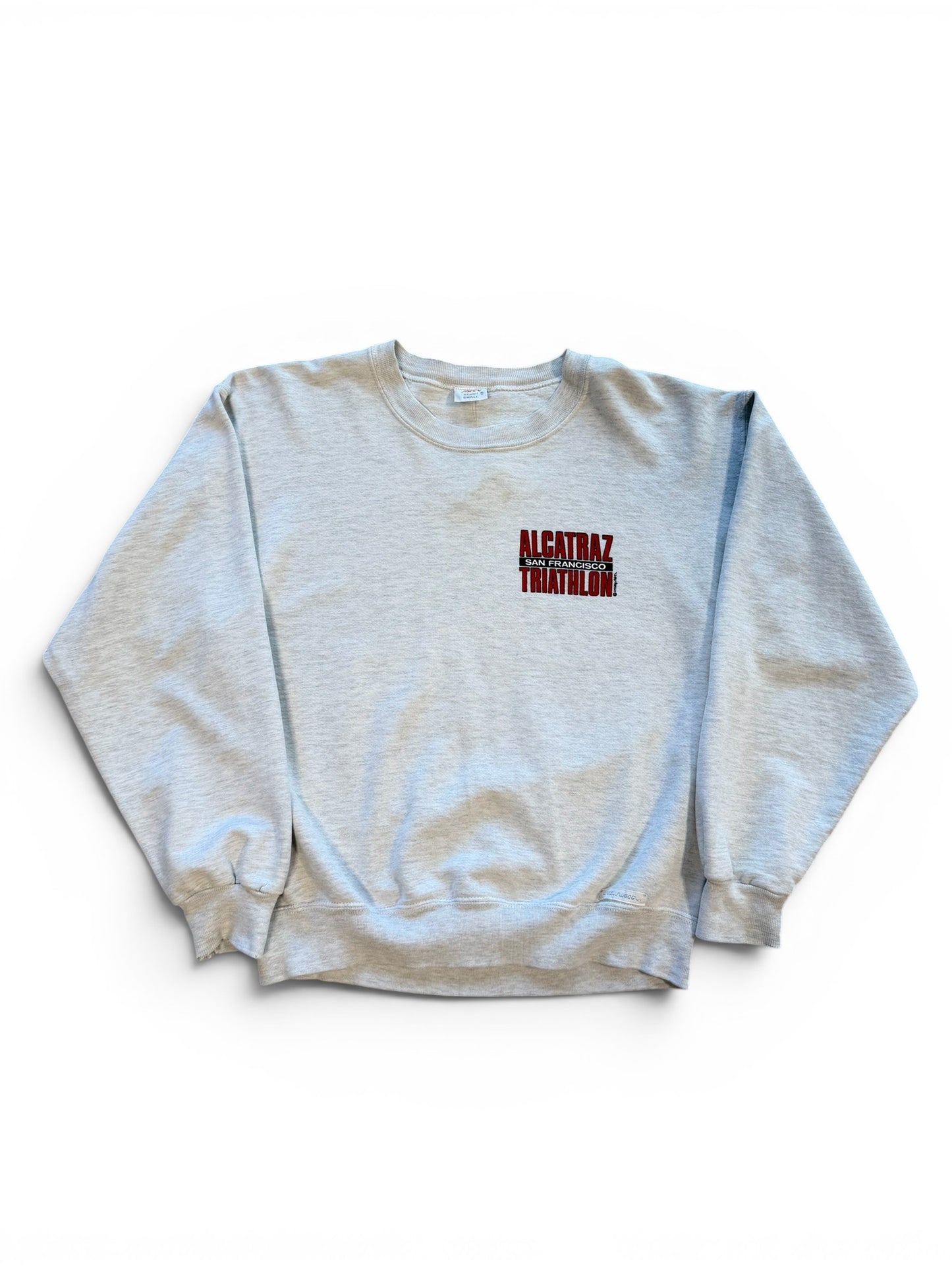 (S) Vintage 90s Alcatraz Triathlon Crewneck Grey