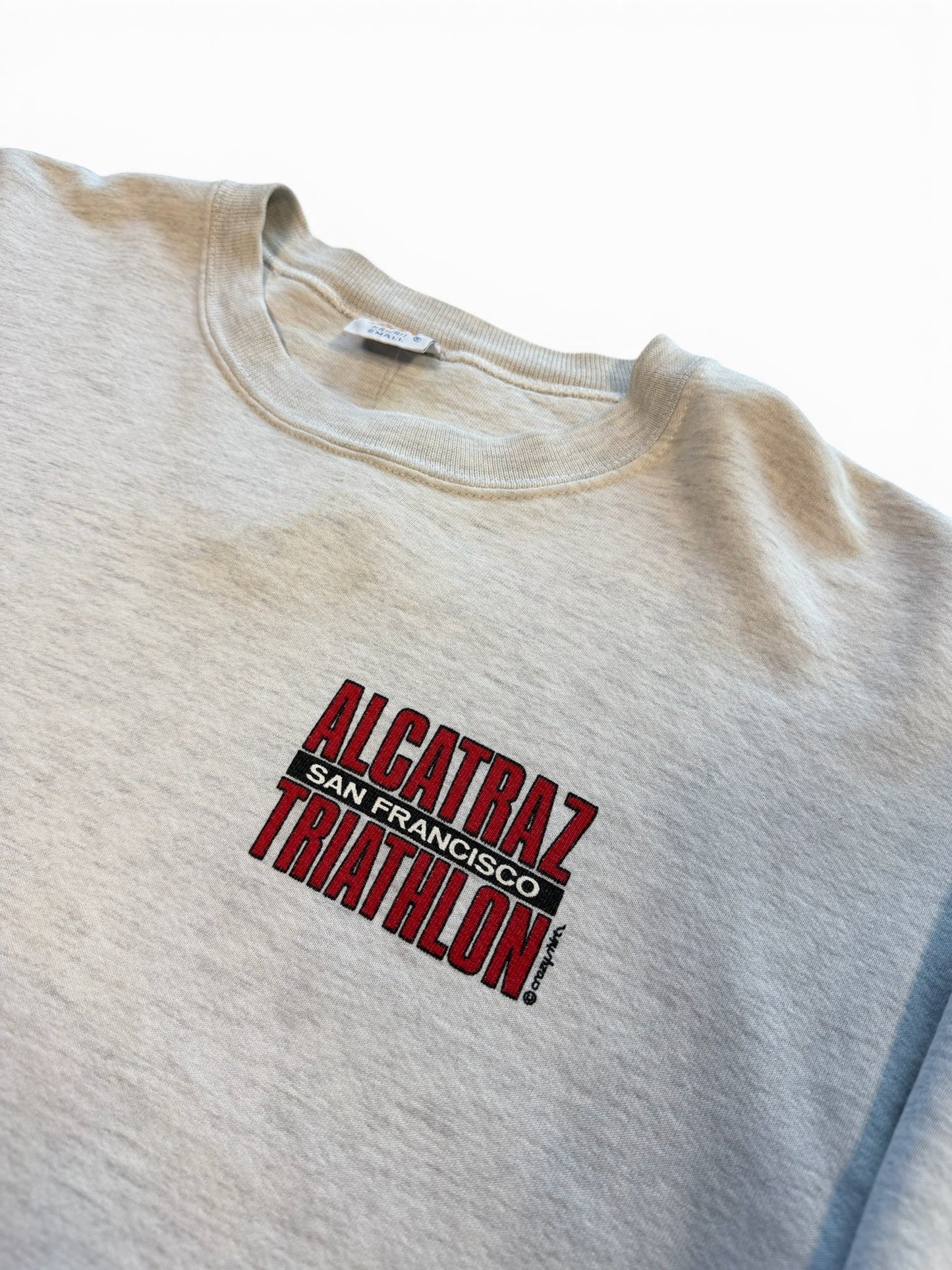 (S) Vintage 90s Alcatraz Triathlon Crewneck Grey