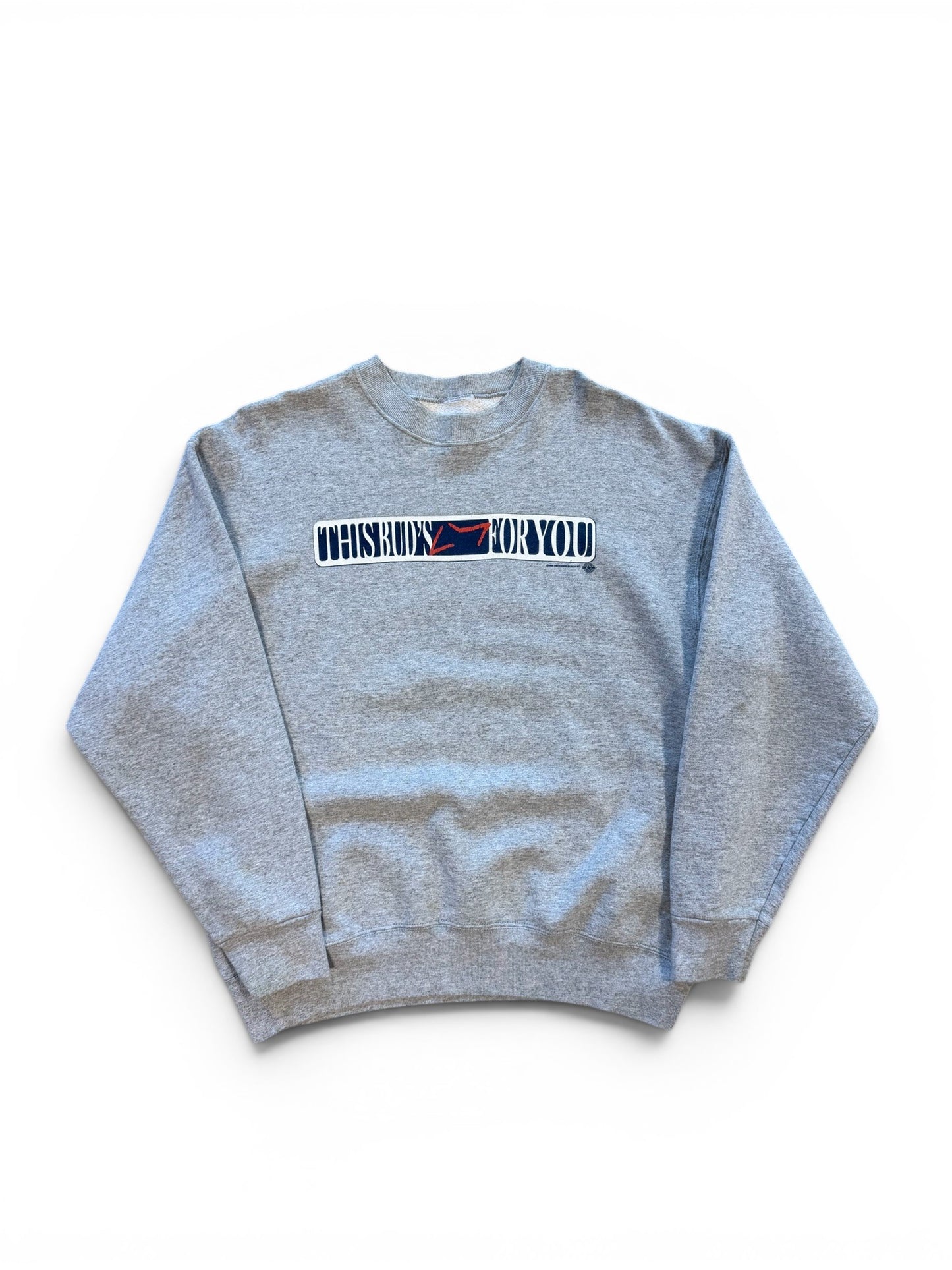 (L) Vintage 90s Budweiser Promo Crewneck Grey