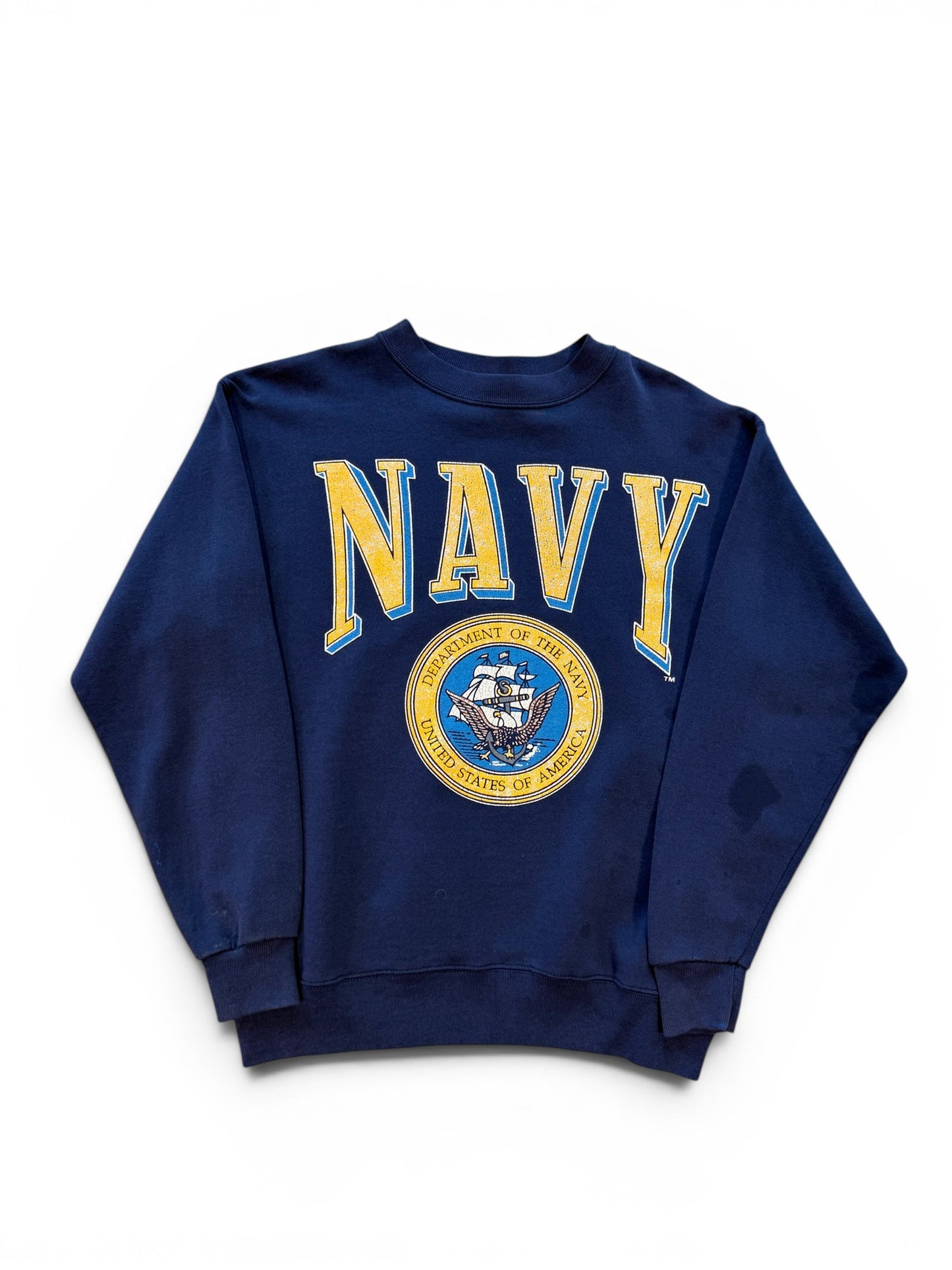 (L) Vintage 90s USA Navy Spellout Crewneck
