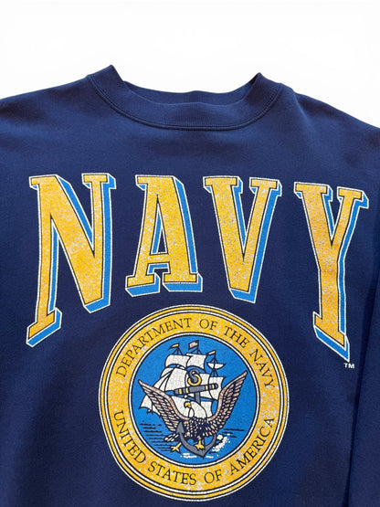 (L) Vintage 90s USA Navy Spellout Crewneck
