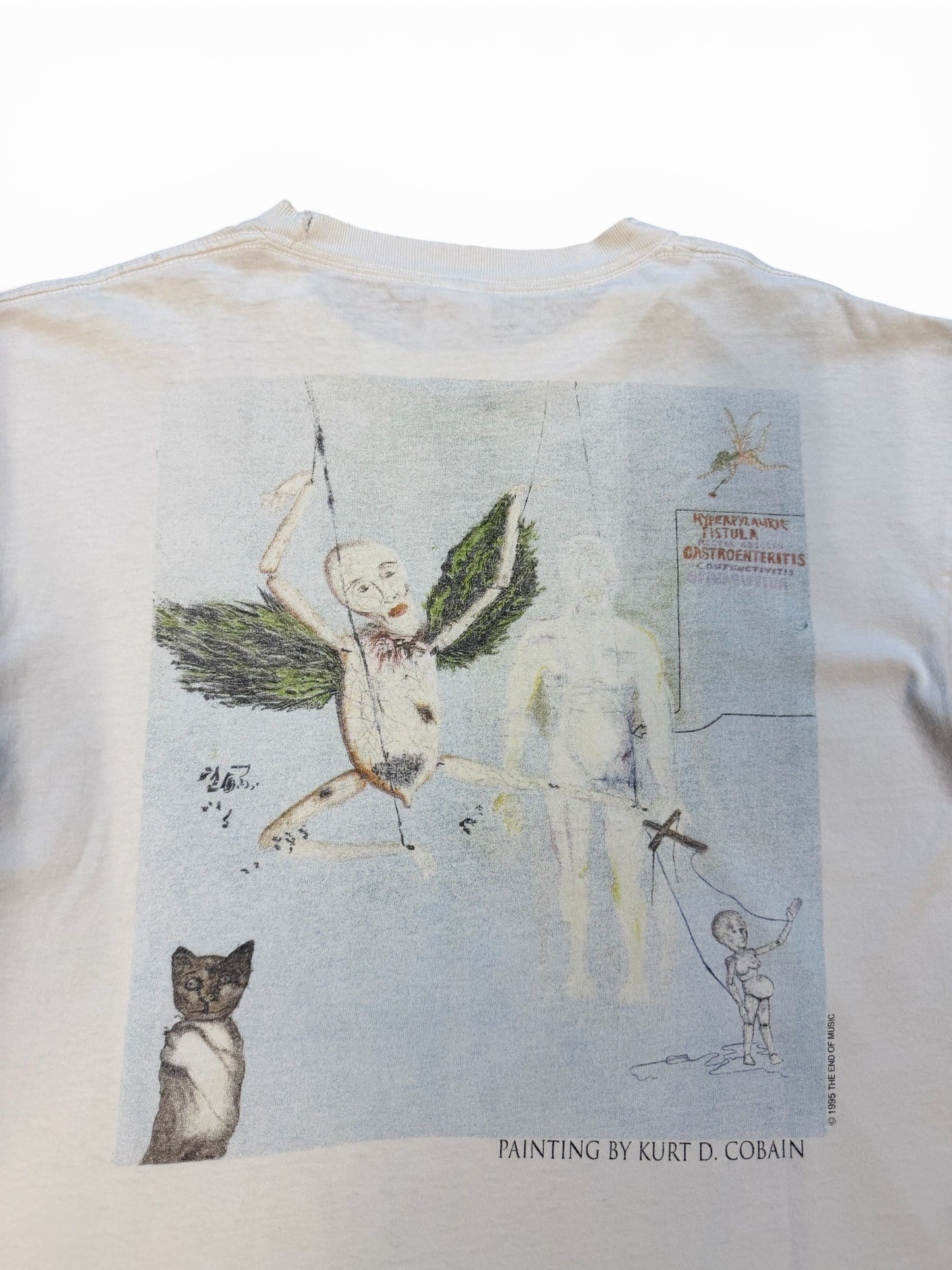 (L) Vintage 1994 Kurt Cobain Memorial Painting T-Shirt