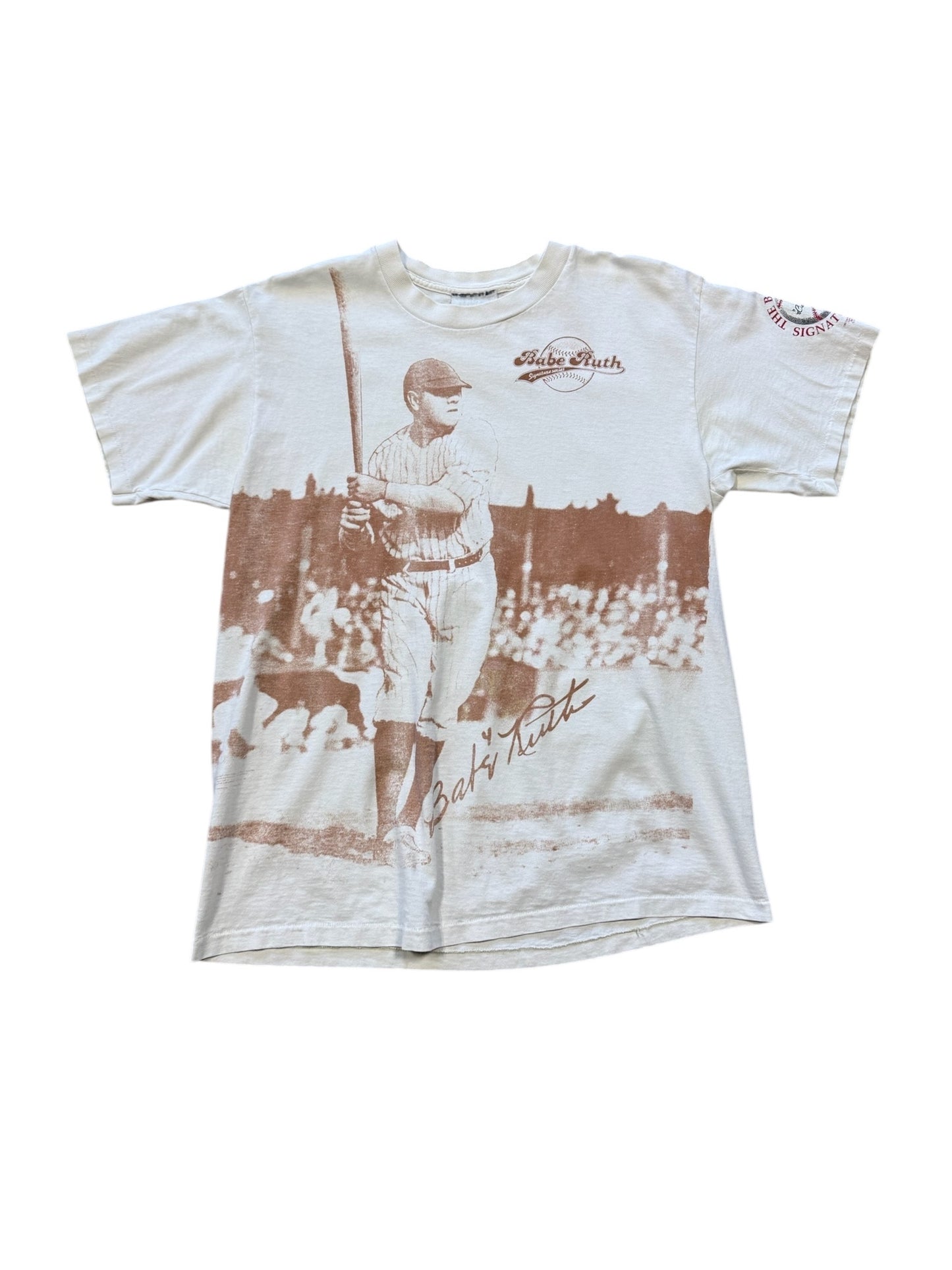 90s Babe Ruth Baseball AOP T-Shirt Sz L