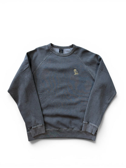 (XL) OVO Garment Dyed Black Crewneck