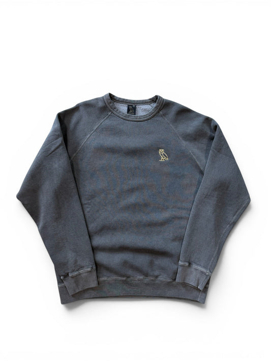 (XL) OVO Garment Dyed Black Crewneck