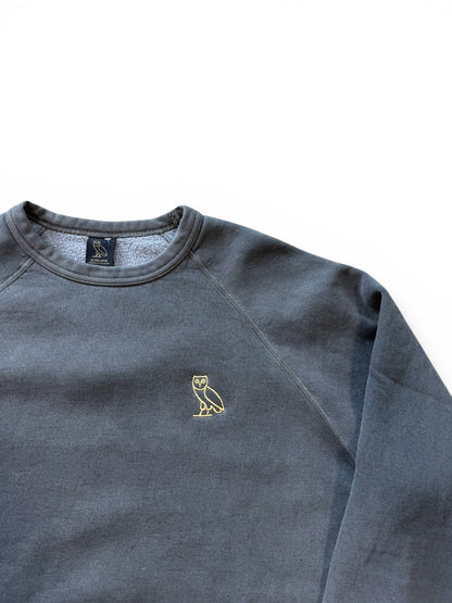 (XL) OVO Garment Dyed Black Crewneck