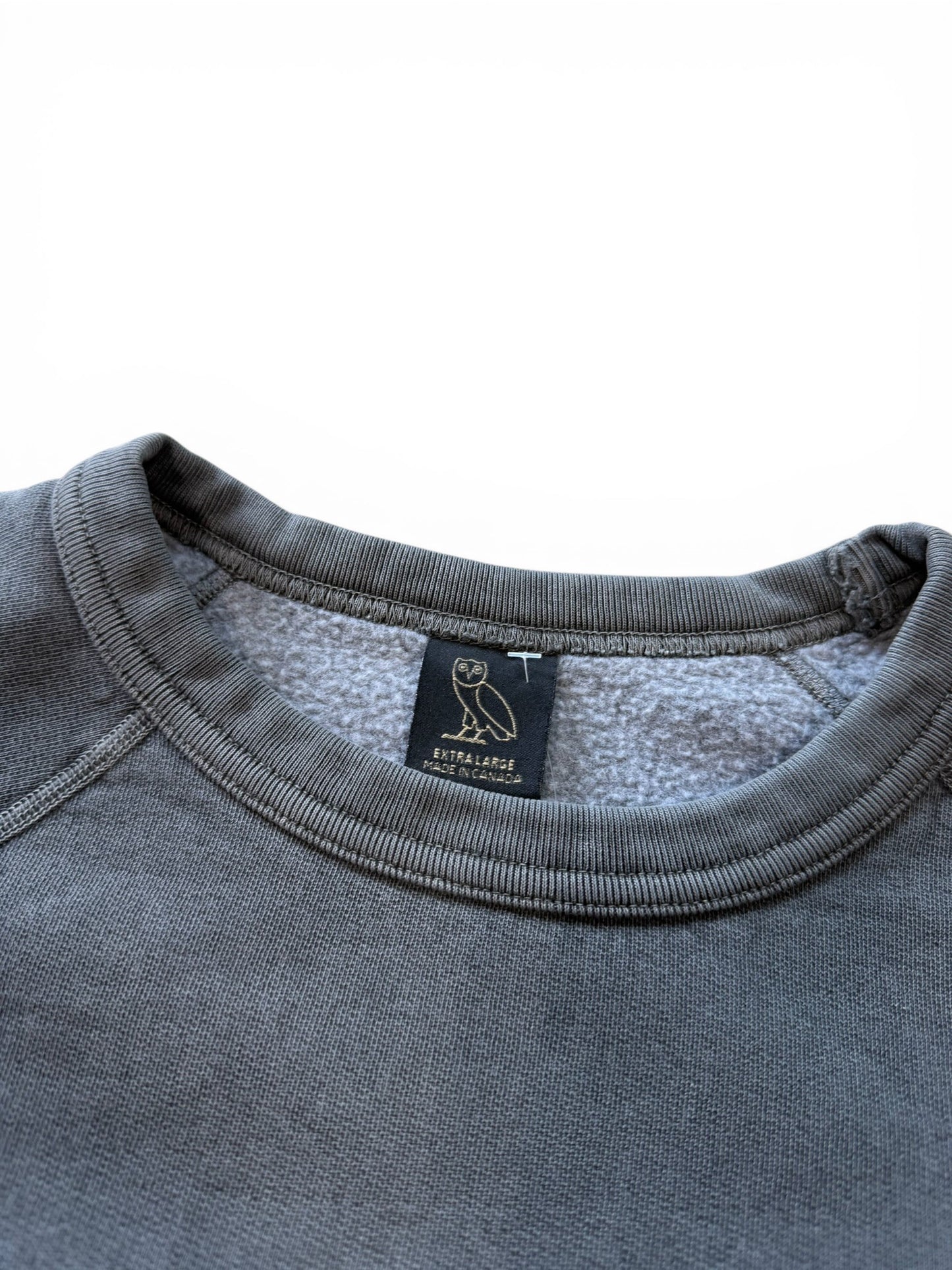 (XL) OVO Garment Dyed Black Crewneck