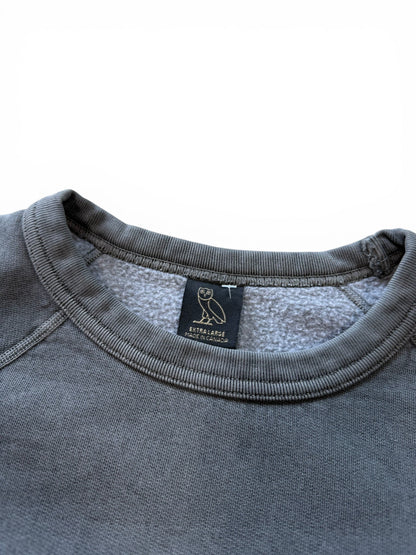 (XL) OVO Garment Dyed Black Crewneck