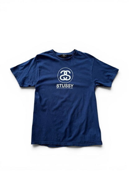 (M) Stussy SS Logo Navy T-Shirt