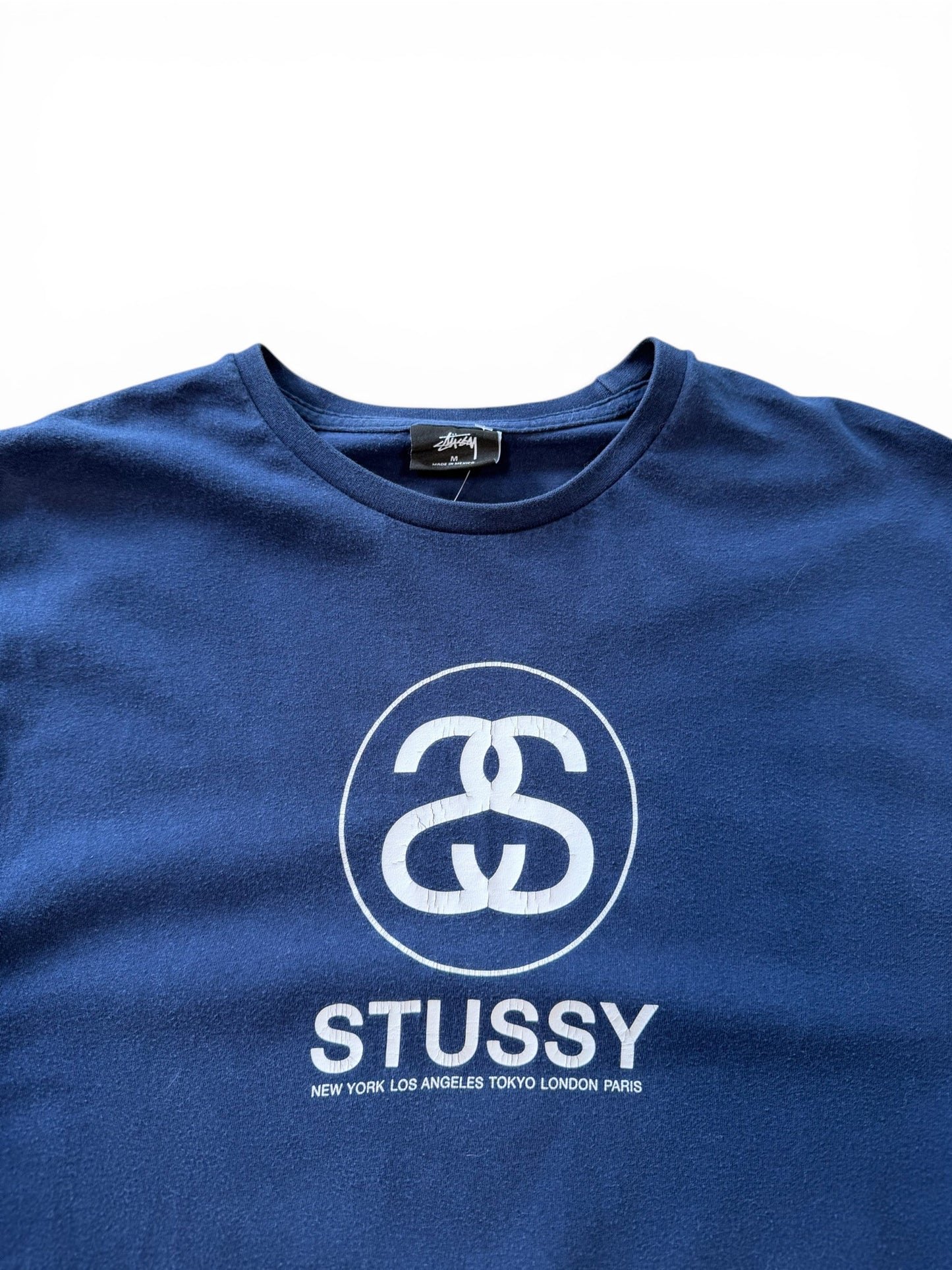 (M) Stussy SS Logo Navy T-Shirt