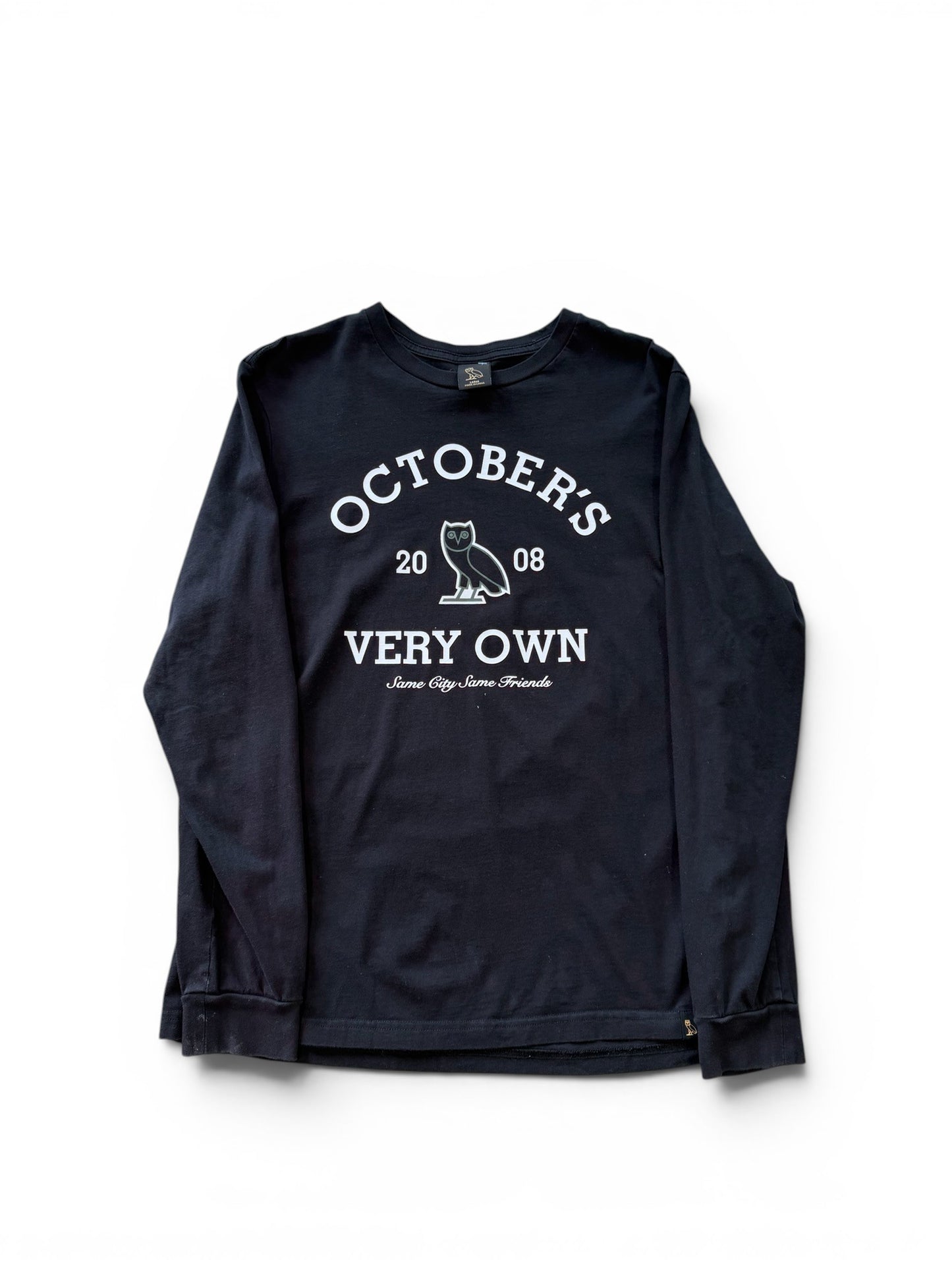 (L) OVO Collegiate Black Long Sleeve Shirt