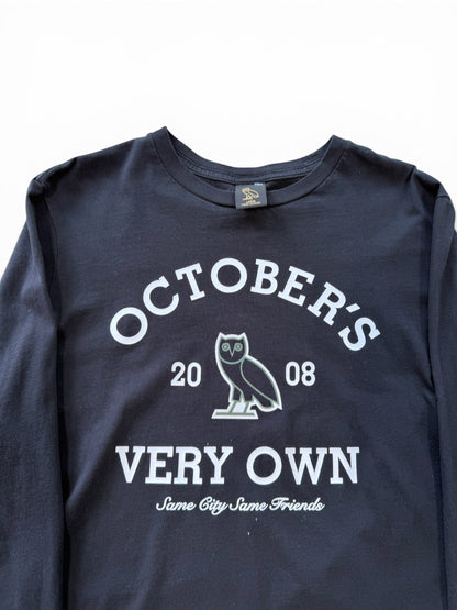 (L) OVO Collegiate Black Long Sleeve Shirt