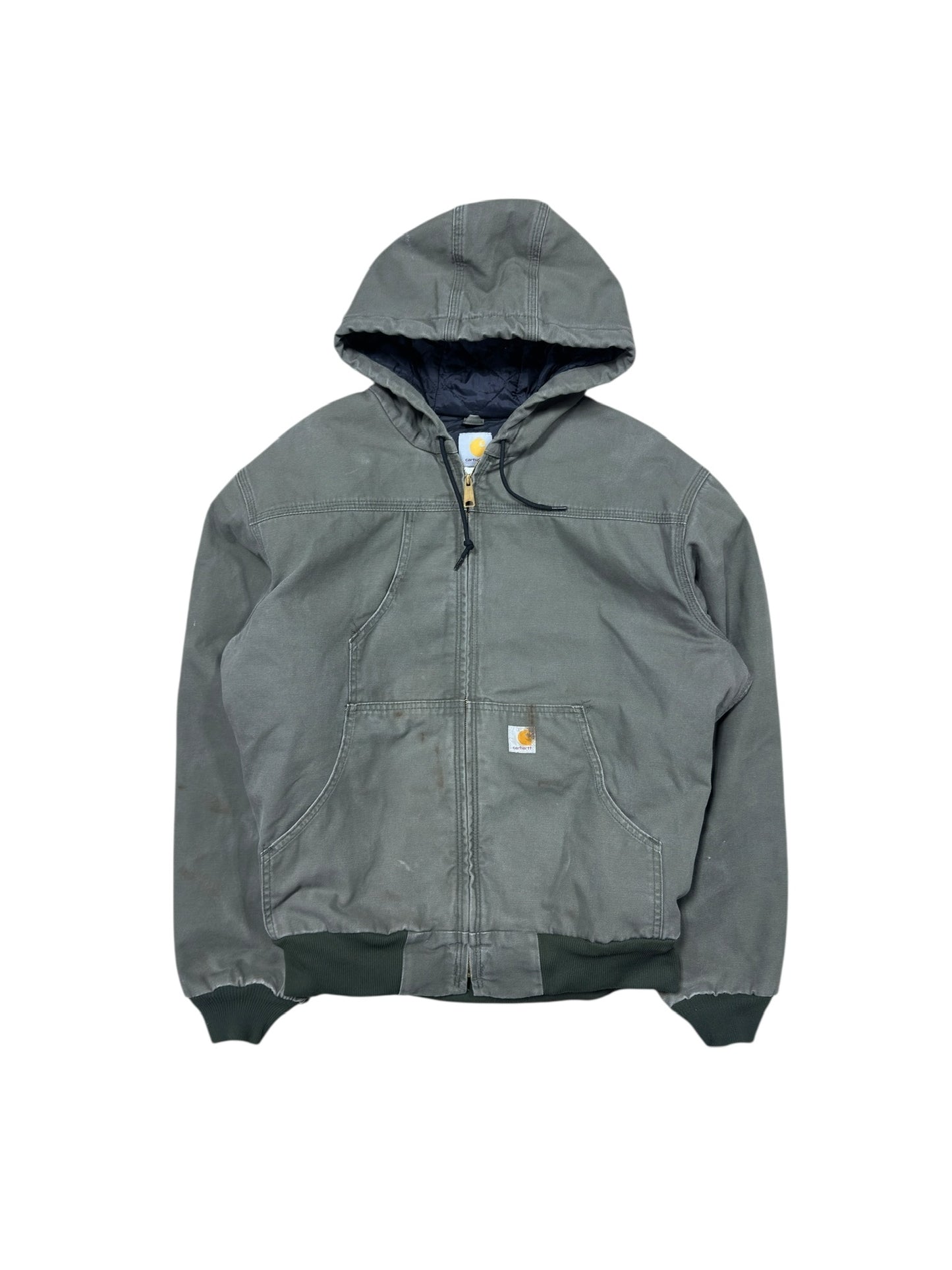 90s Carhartt Green Hooded Jacket Sz L