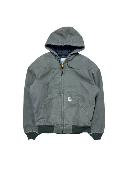90s Carhartt Green Hooded Jacket Sz L