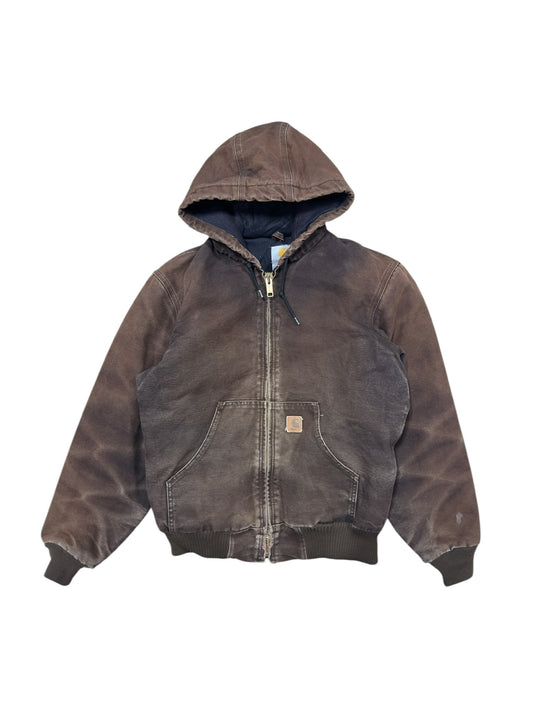 90s Carhartt Brown Hooded Jacket Sz S