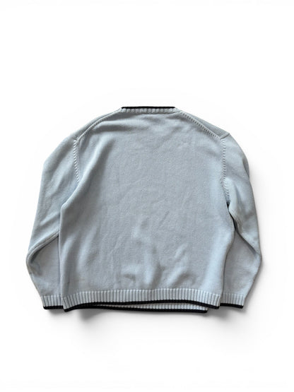 (XL) Vintage 90s Yves Saint Laurent Baby Blue Knit Sweater