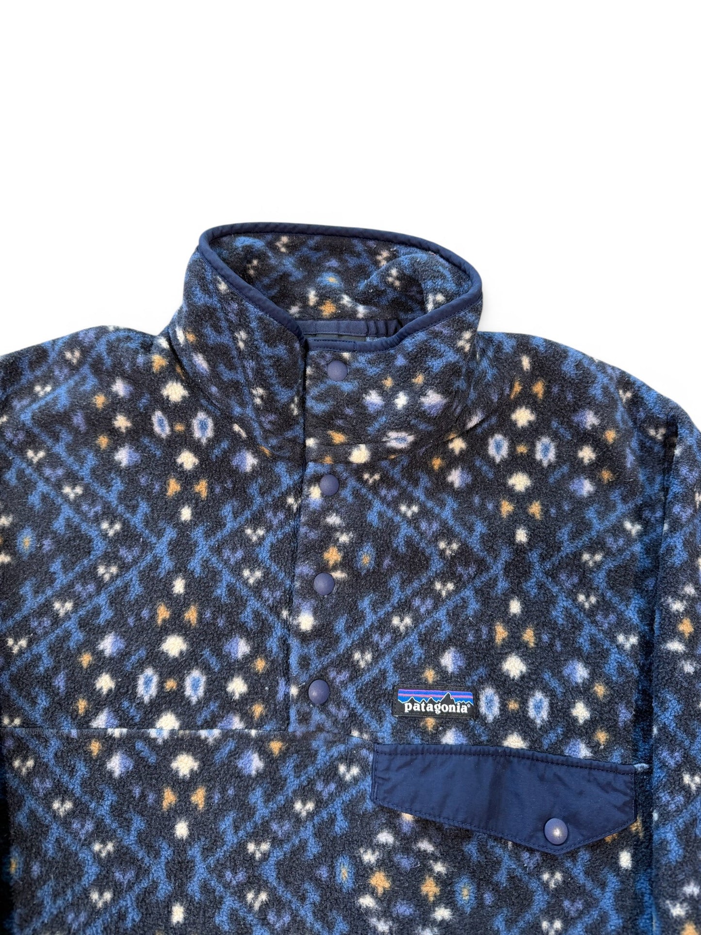 (XS) 90s Patagonia Synchilla Snap T Pullover Aztec Fleece With Chest Pocket