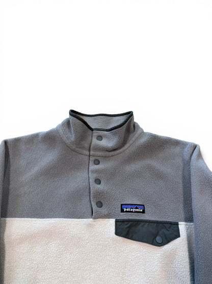 (M) 90s Patagonia Synchilla Snap T Pullover Grey Fleece With Chest Pocket
