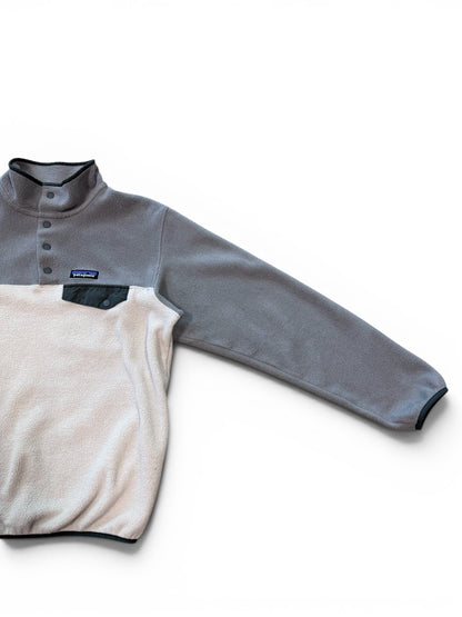 (M) 90s Patagonia Synchilla Snap T Pullover Grey Fleece With Chest Pocket