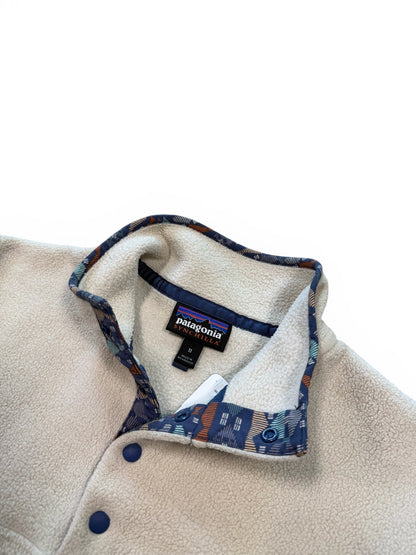(M) 90s Patagonia Synchilla Snap T Pullover Fleece Cream With Patterned Chest Pocket