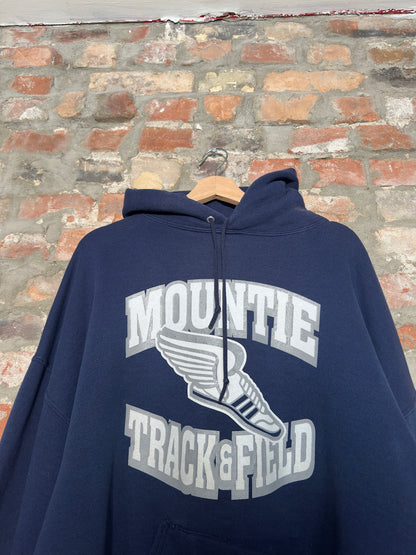 (XL) Vtg Mountie Track & Field Hoodie Navy
