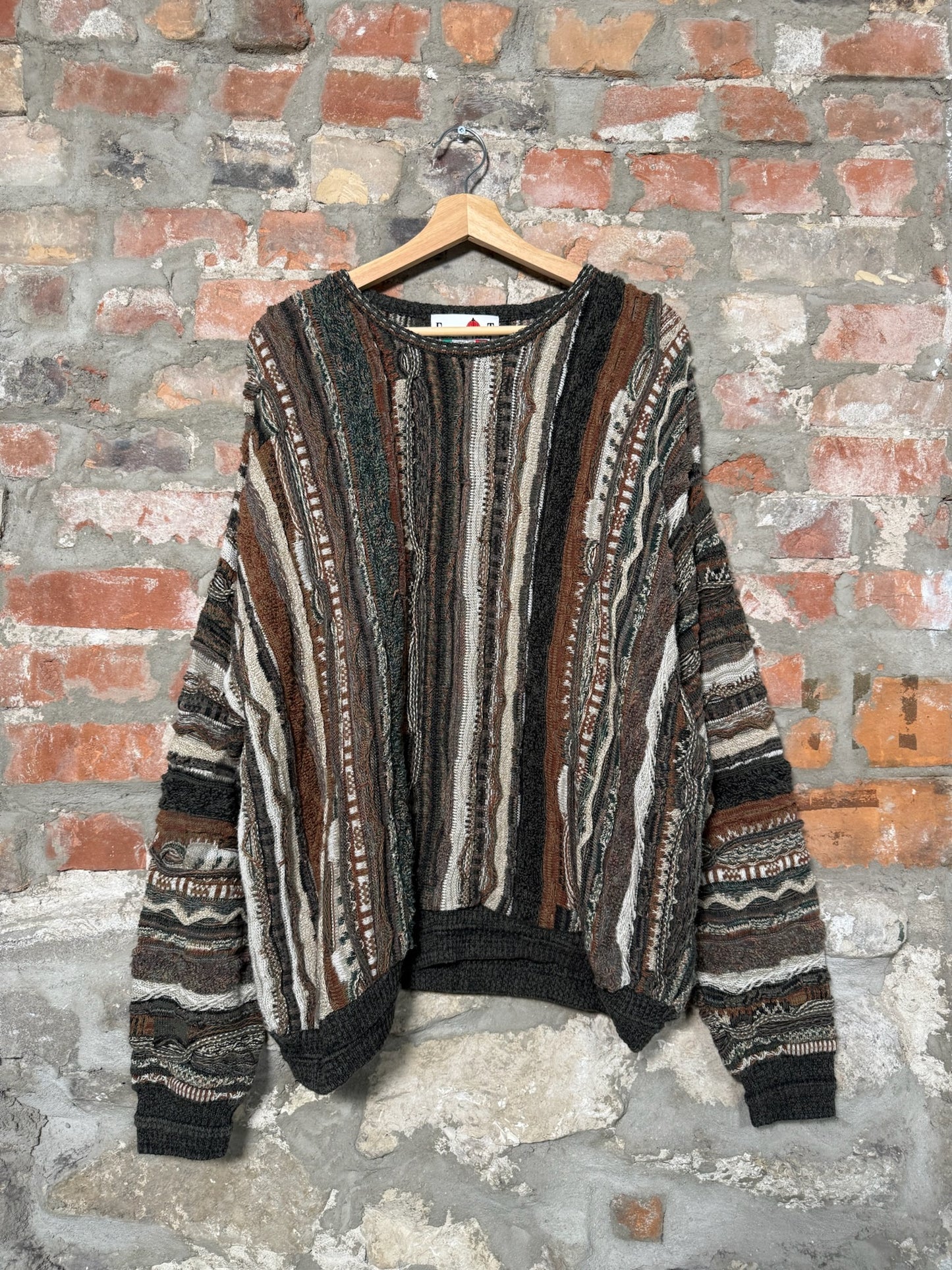 Vtg Florence Tricot 3D Style Knit Sweater Sz L