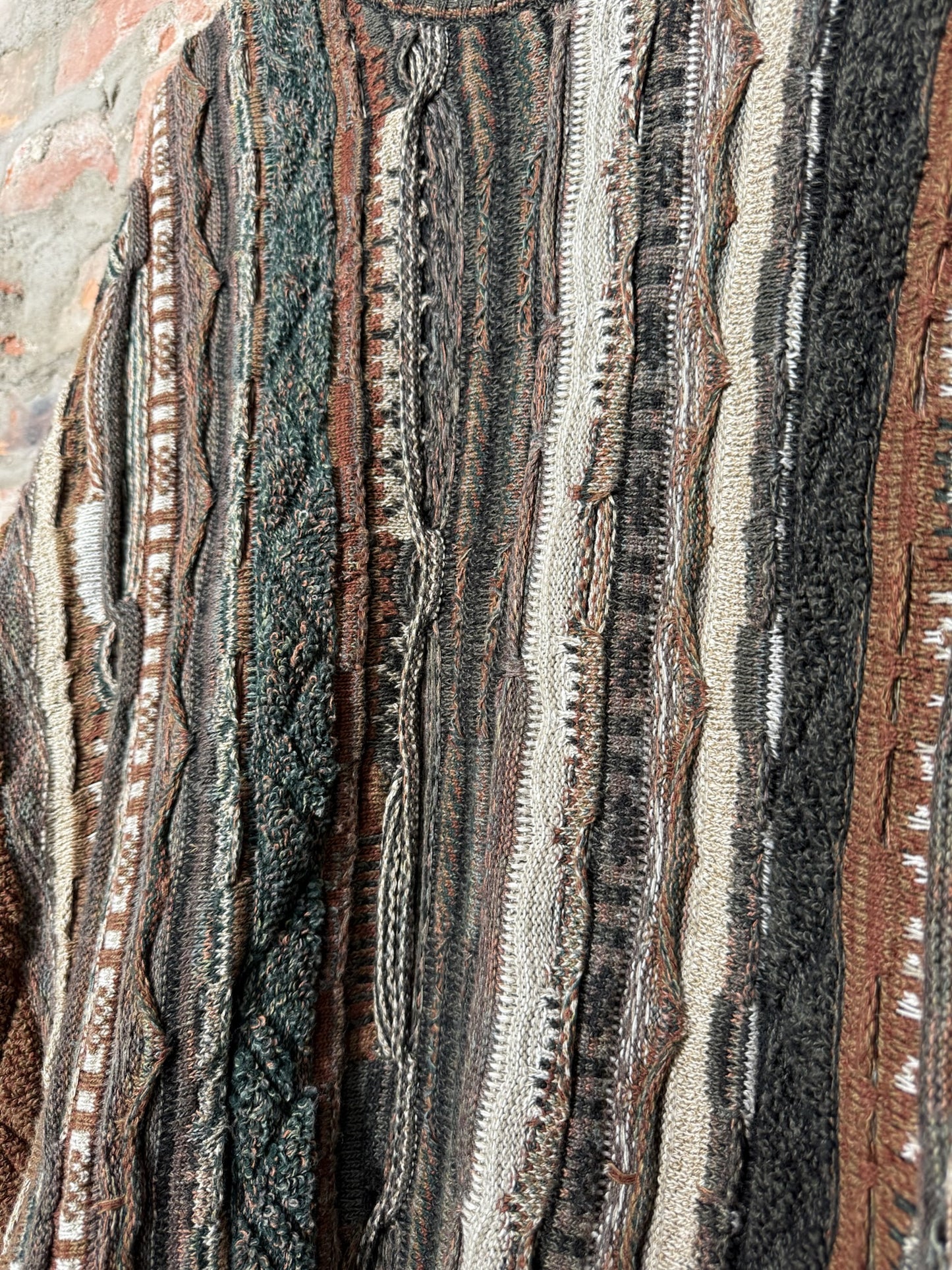 Vtg Florence Tricot 3D Style Knit Sweater Sz L