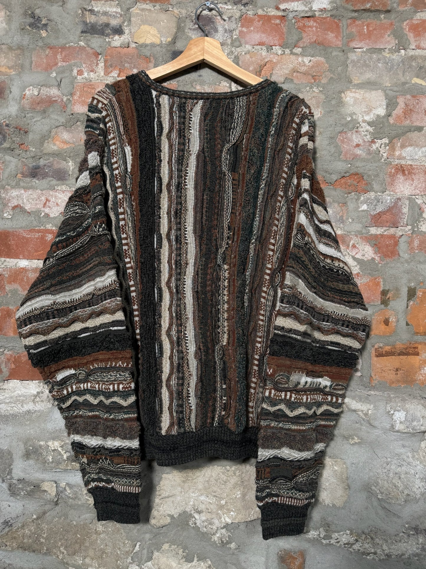 Vtg Florence Tricot 3D Style Knit Sweater Sz L