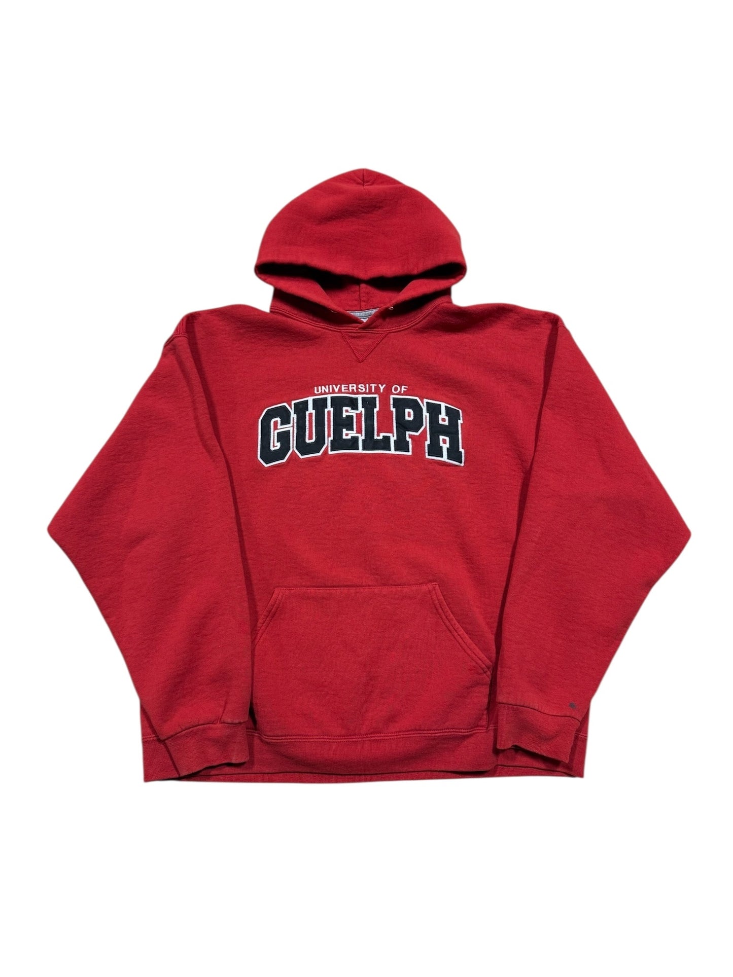 Vtg University Of Guelph Hoodie Red Sz L