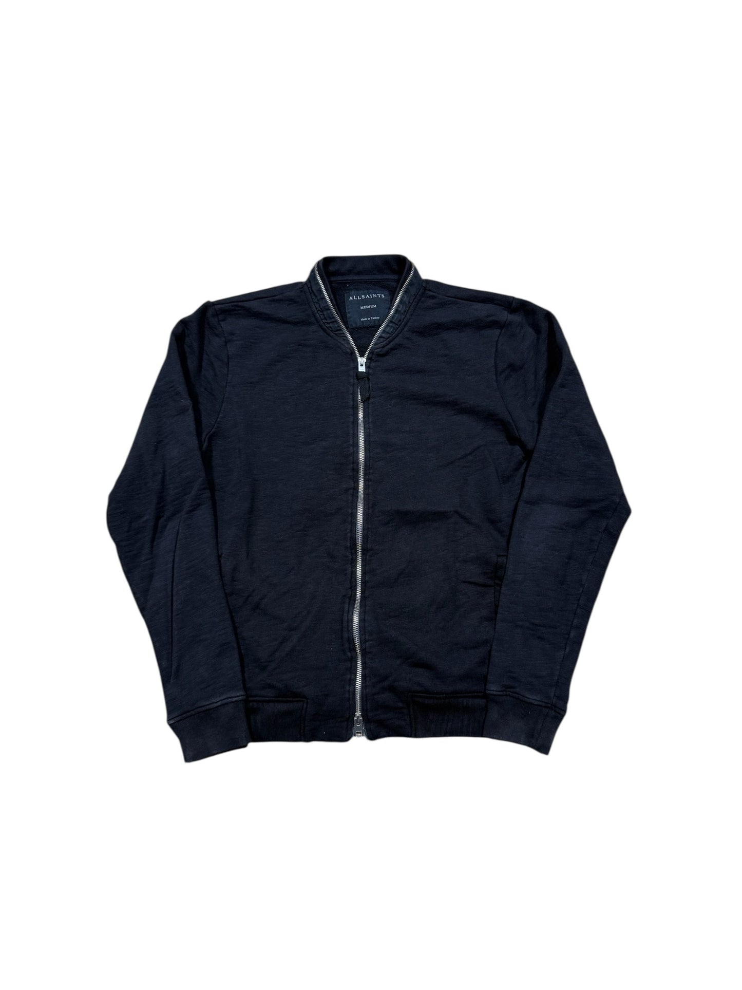 All Saints Full Zip Sweater Black Sz M