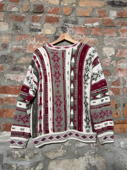 Vtg Mister Leonard 3D Style Knit Sweater Sz L